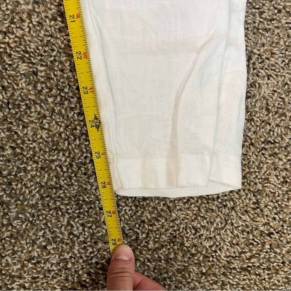 Athleta 100% Linen White Pull On Pants Tapered Beach Resort Women’s Size 2 - Picture 6 of 6